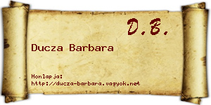 Ducza Barbara névjegykártya